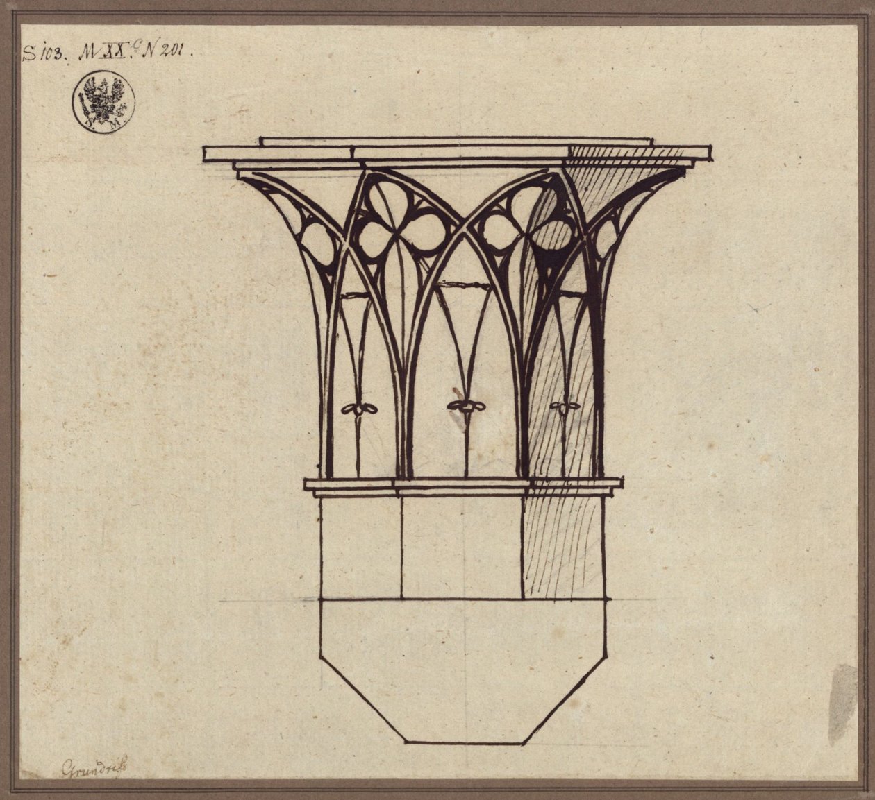 Ośmioboczna głowica kolumny autorstwa Karl Friedrich Schinkel