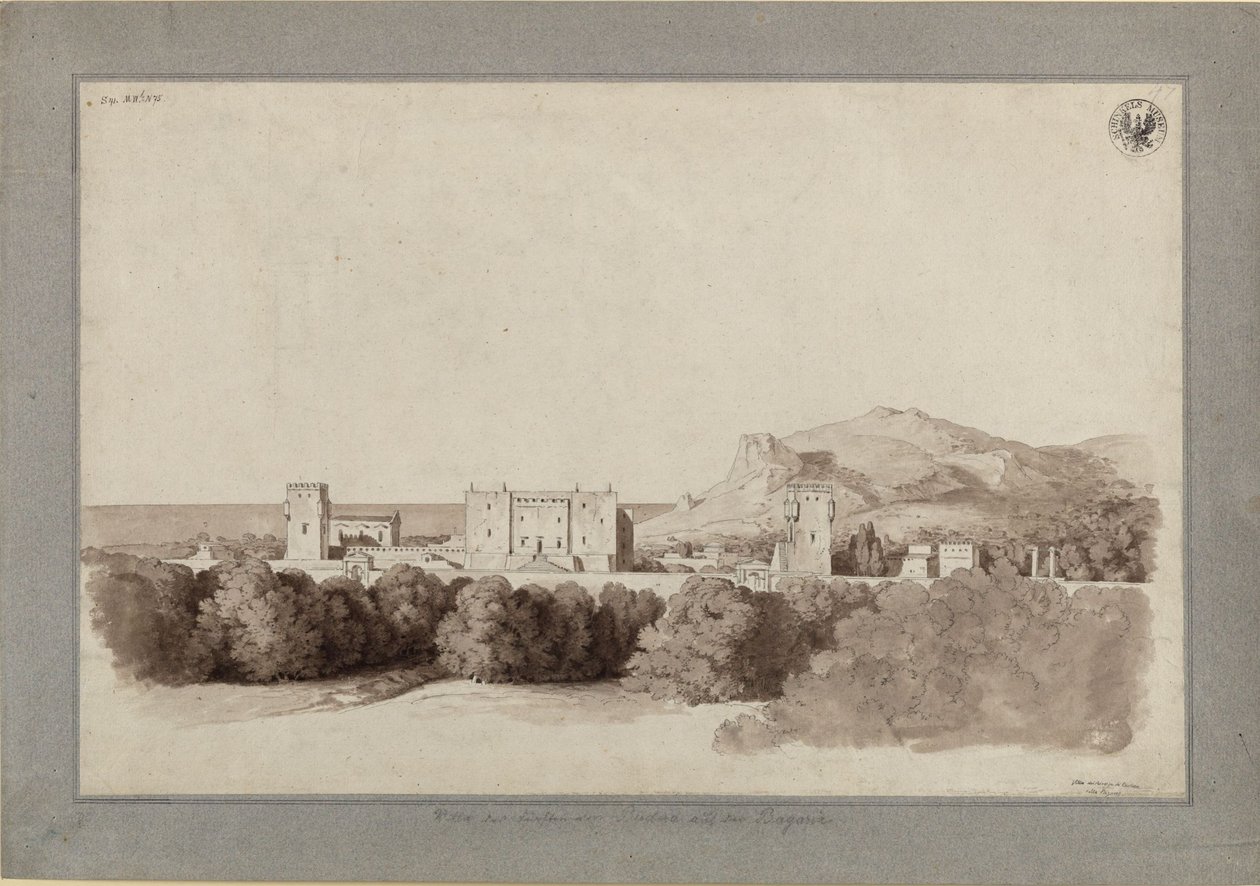 Staromauretański pałac księcia Butery w Bagherii koło Palermo / Willa księcia Butery w Bagherii autorstwa Karl Friedrich Schinkel