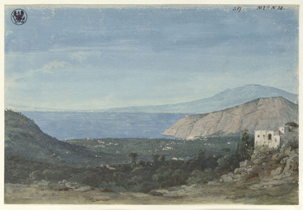 Widok z okolic Neapolu / Widok na równinę Sorrento z Colli di Fontanelle autorstwa Karl Friedrich Schinkel