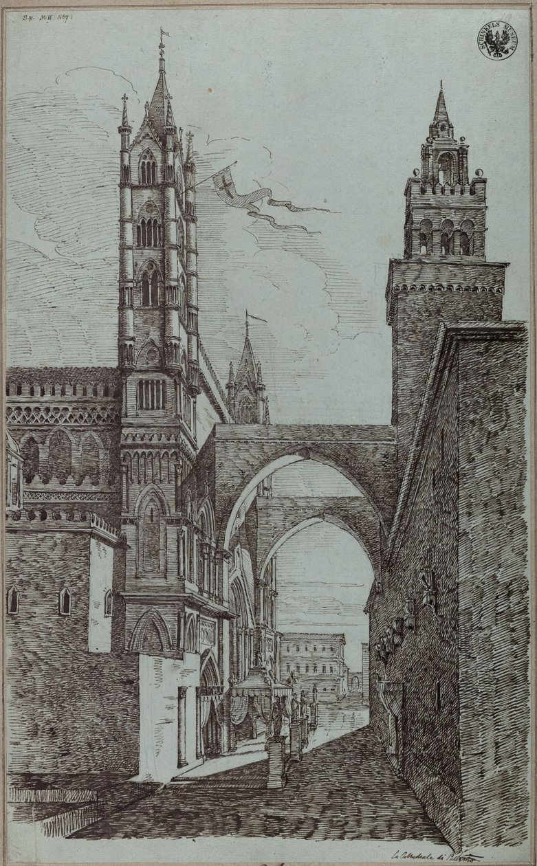 „Widok katedry w Palermo” autorstwa Karl Friedrich Schinkel