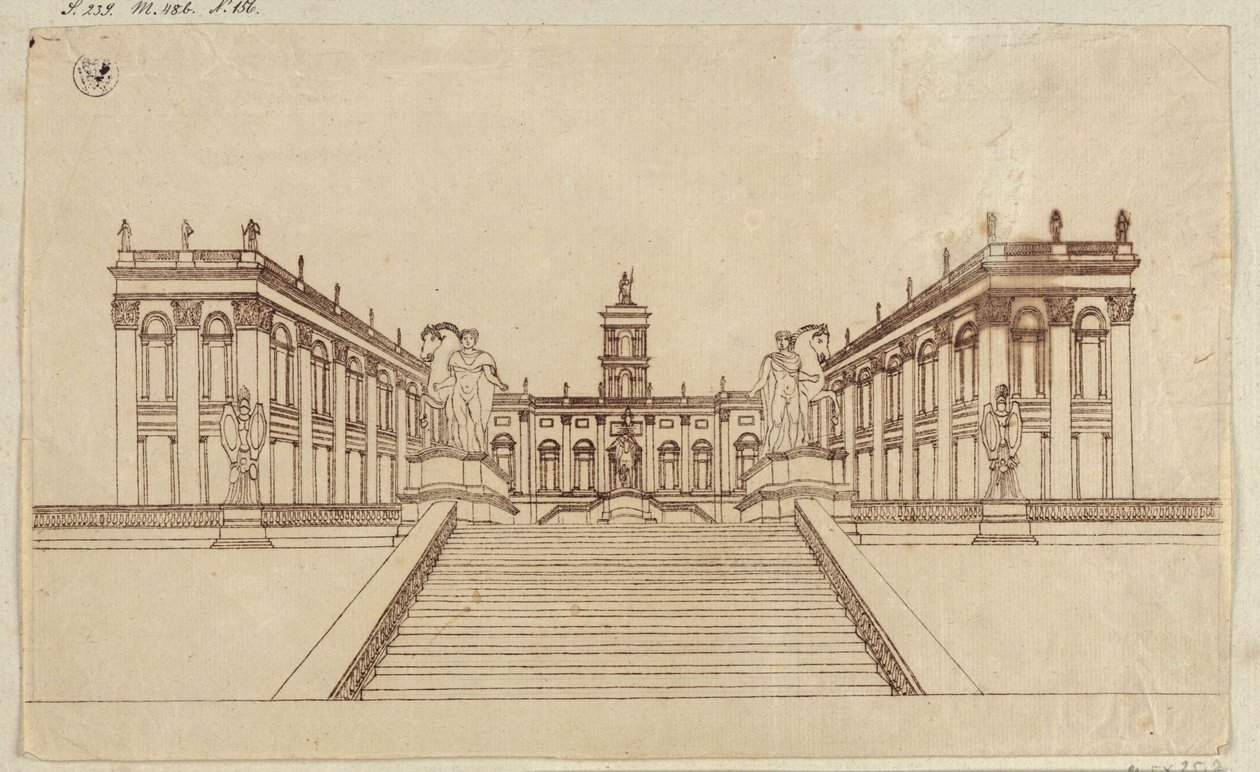 Widok na Plac Kapitolu w Rzymie autorstwa Karl Friedrich Schinkel