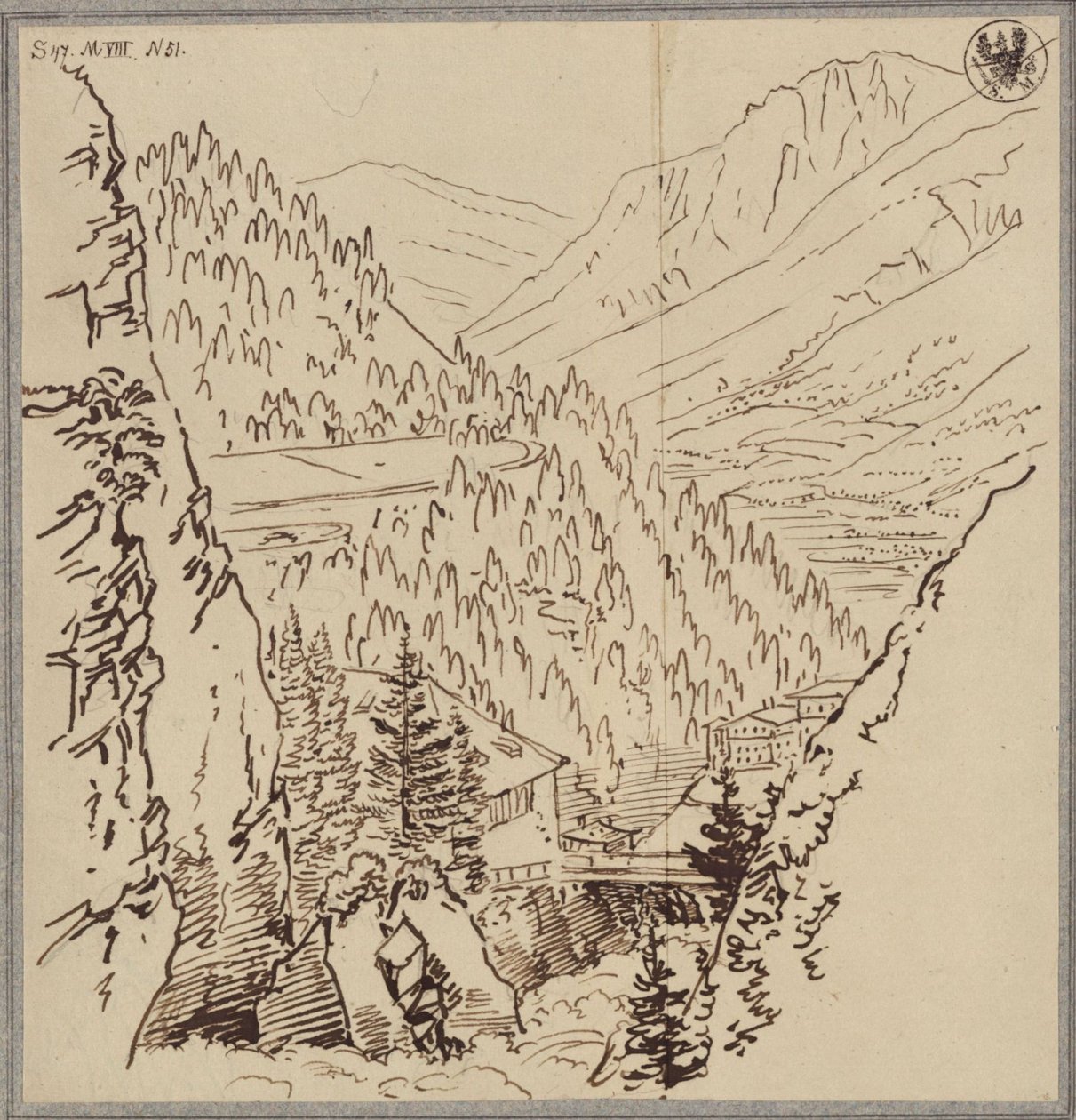 Widok w dolinie Gastein autorstwa Karl Friedrich Schinkel
