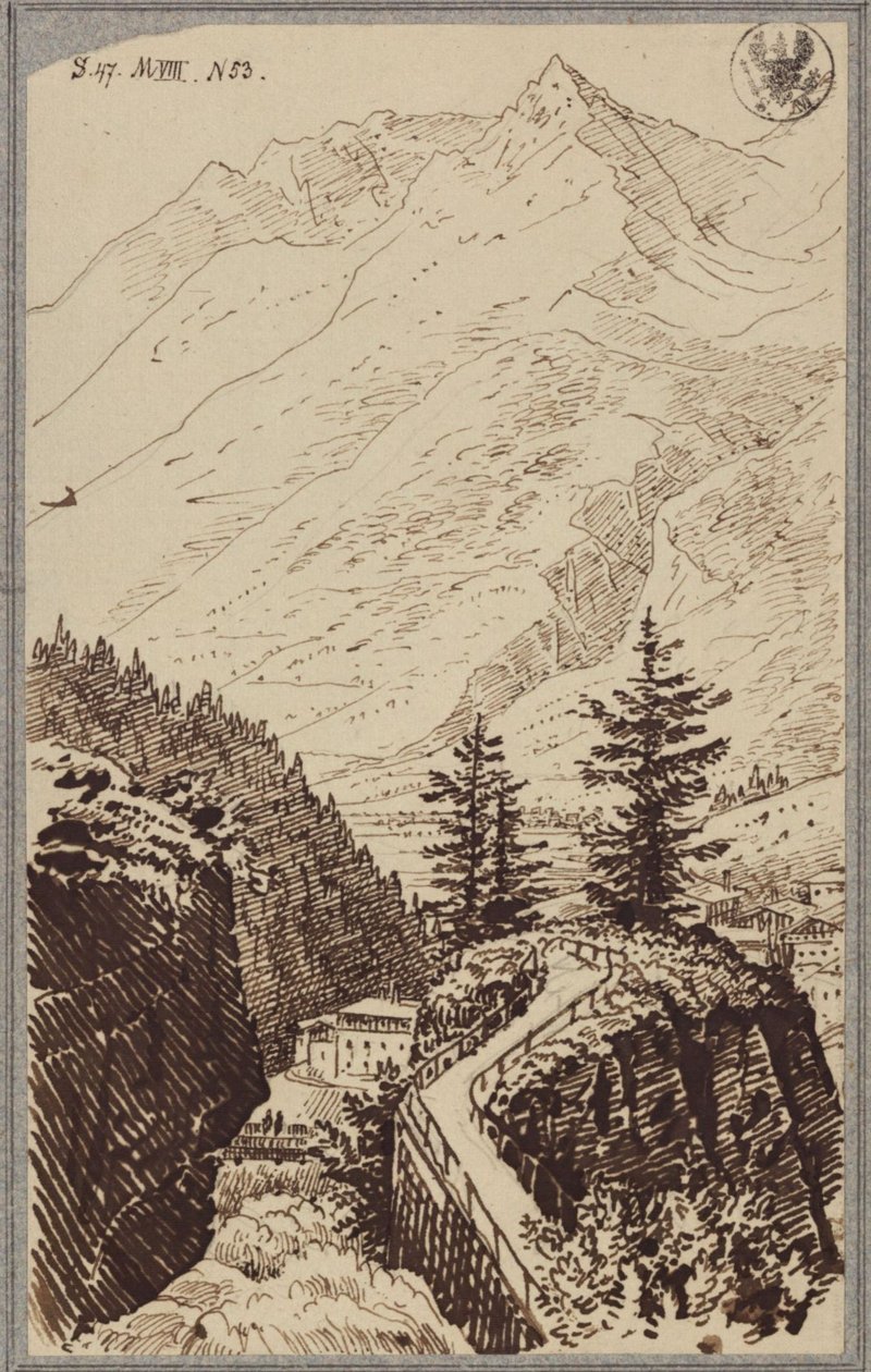 Widok w dolinie Gastein autorstwa Karl Friedrich Schinkel