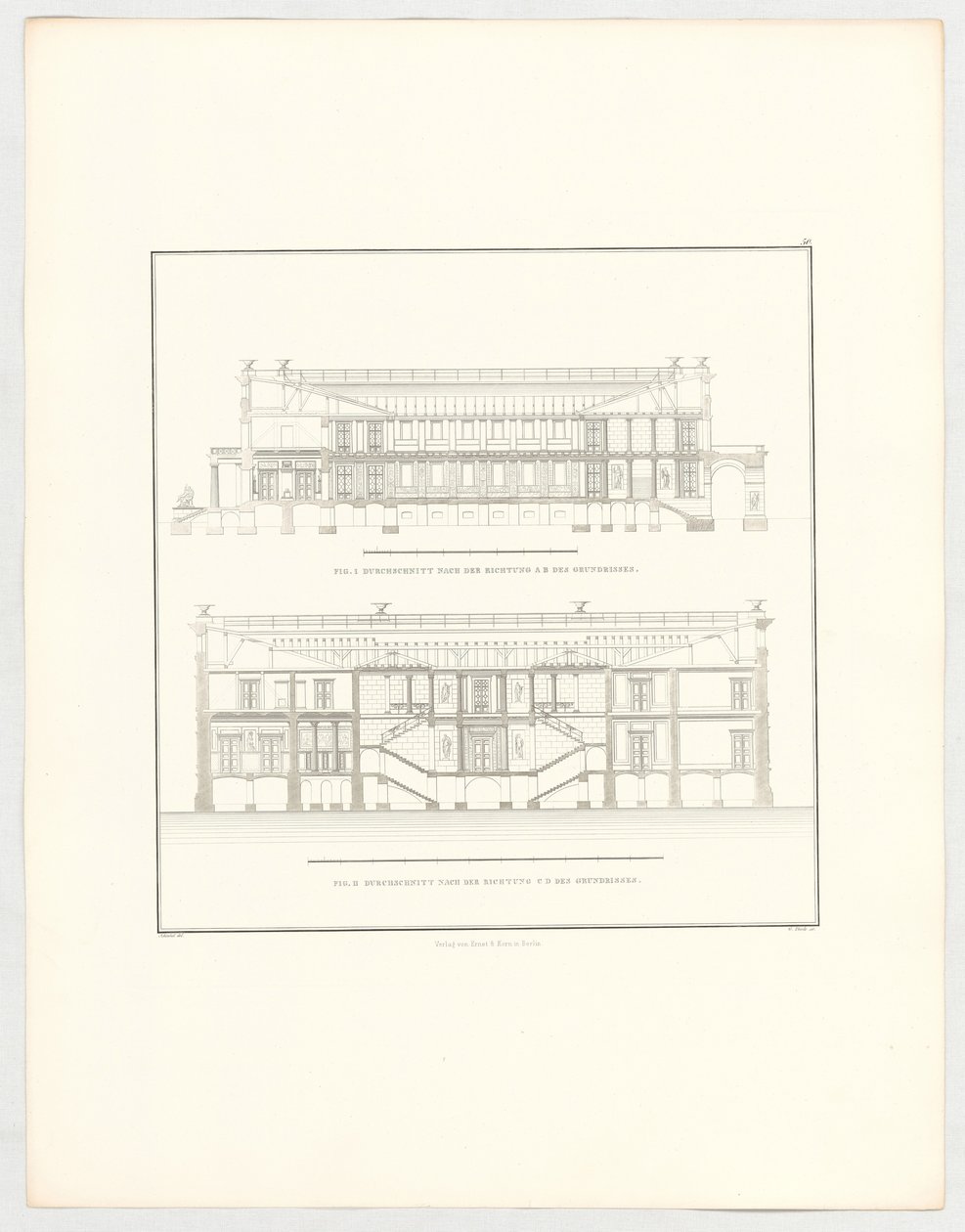 Widoki zamku w Krzescowicach, arkusz 50 z serii „Zbiór projektów architektonicznych” autorstwa Karl Friedrich Schinkel