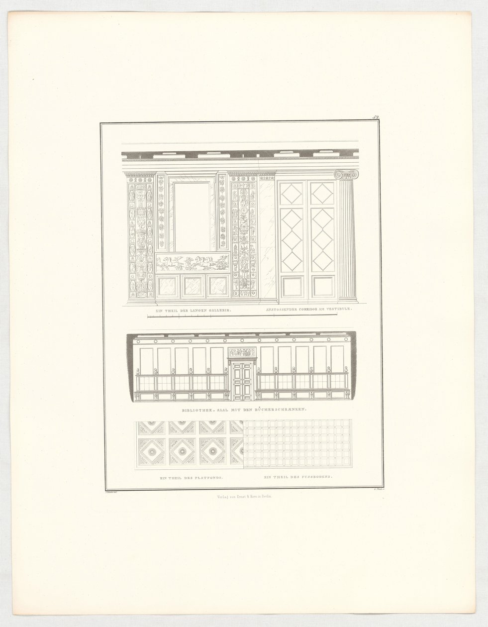 Widoki zamku w Krzescowicach, arkusz 52 z serii „Zbiór projektów architektonicznych” autorstwa Karl Friedrich Schinkel