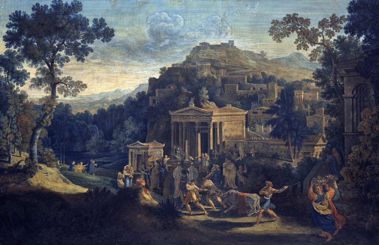 Antyczne miasto na górze autorstwa Karl Friedrich Schinkel