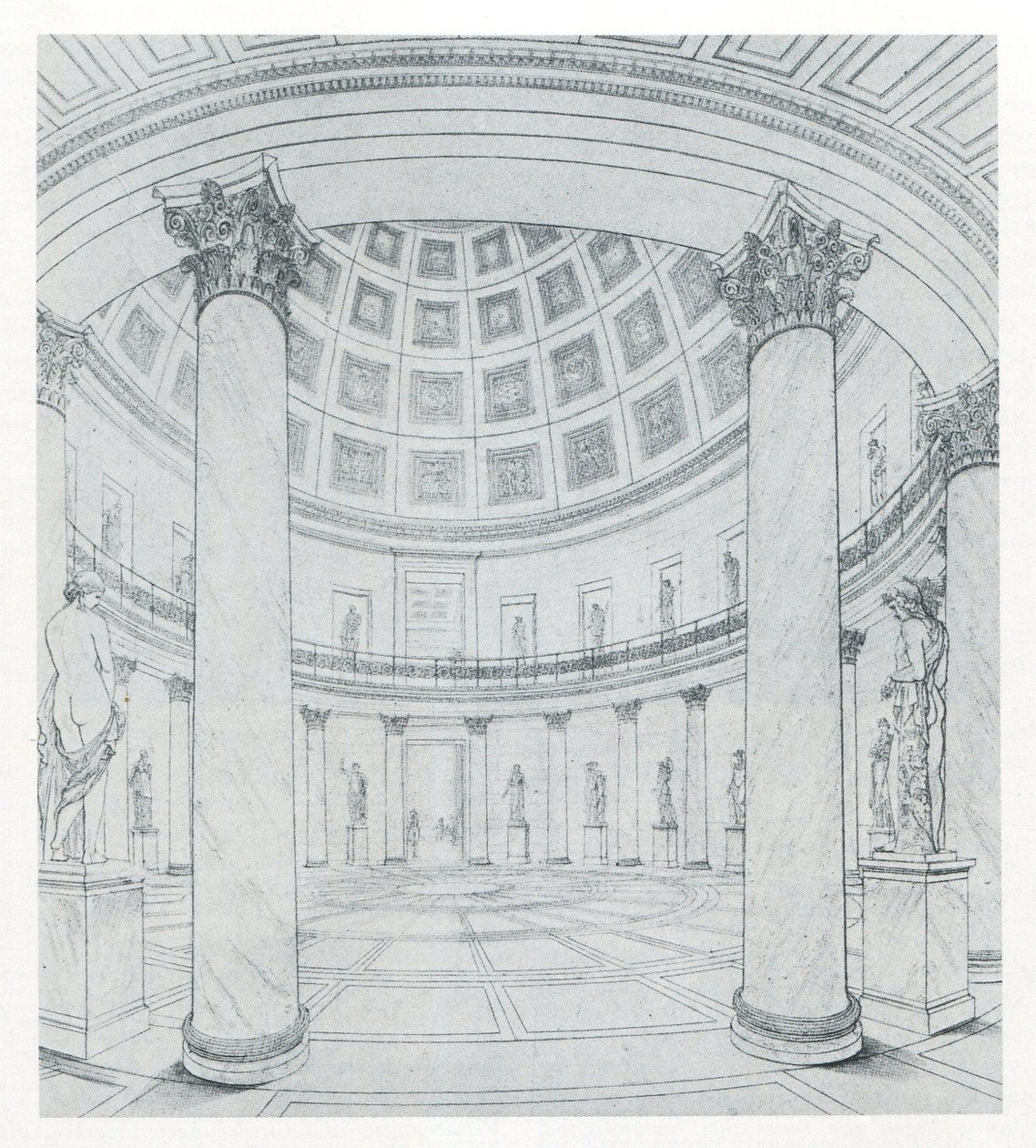Berlin. Altes Museum przy Lustgarten. Widok na rotundę autorstwa Karl Friedrich Schinkel