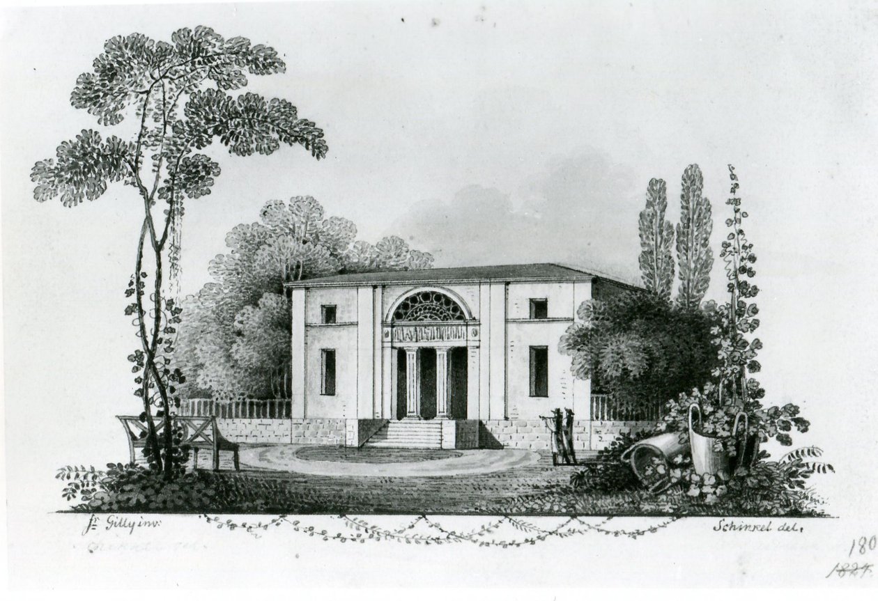 Berlin. Wiejska willa Simona i projekt wiejskiej willi Möltera autorstwa Karl Friedrich Schinkel