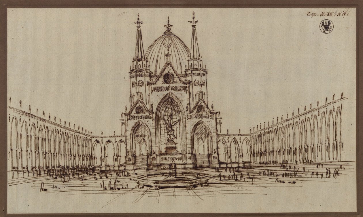 Berlin. Projekt katedry jako pomnika wojen wyzwoleńczych (Katedra Wyzwolenia) autorstwa Karl Friedrich Schinkel