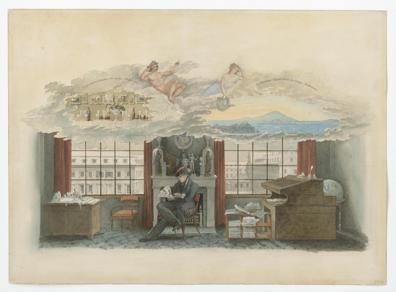 Berlin, Klosterstraße. Instytut Handlowy. Beuth w swoim mieszkaniu służbowym autorstwa Karl Friedrich Schinkel
