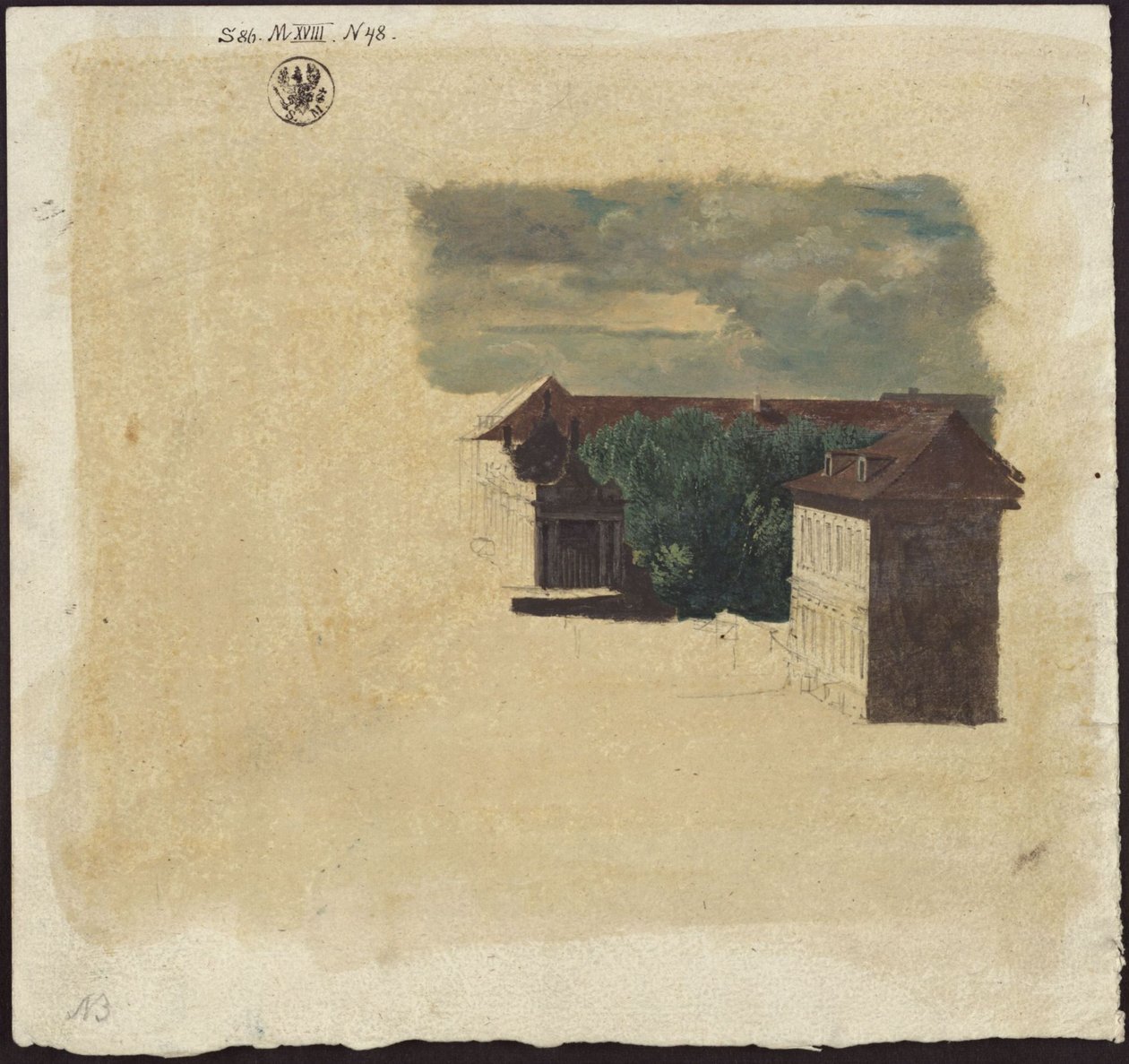 Berlin. Kolumnady królewskie i przyległe budynki autorstwa Karl Friedrich Schinkel