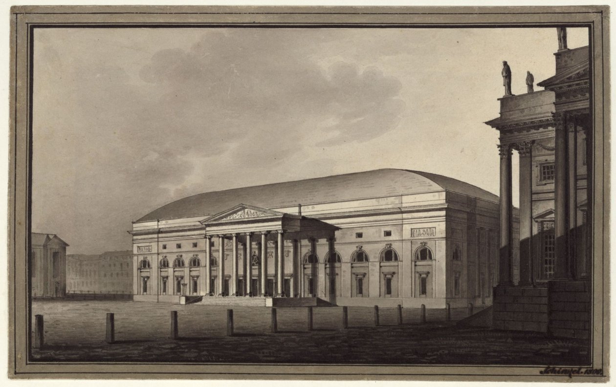 Berlin. Teatr Narodowy na Gendarmenmarkt autorstwa Karl Friedrich Schinkel