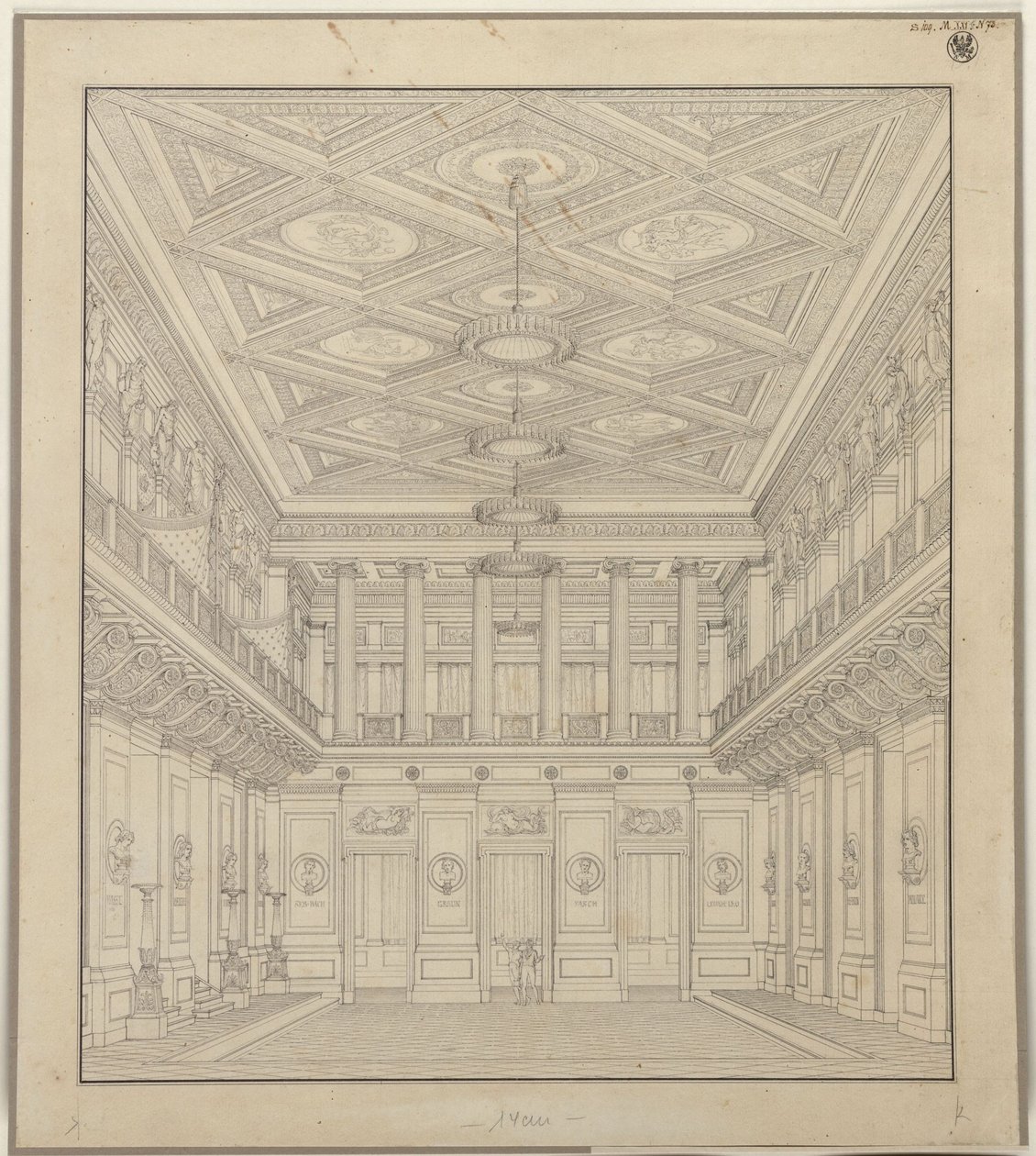 Berlin. Teatr Schauspielhaus przy Gendarmenmarkt, sala koncertowa autorstwa Karl Friedrich Schinkel