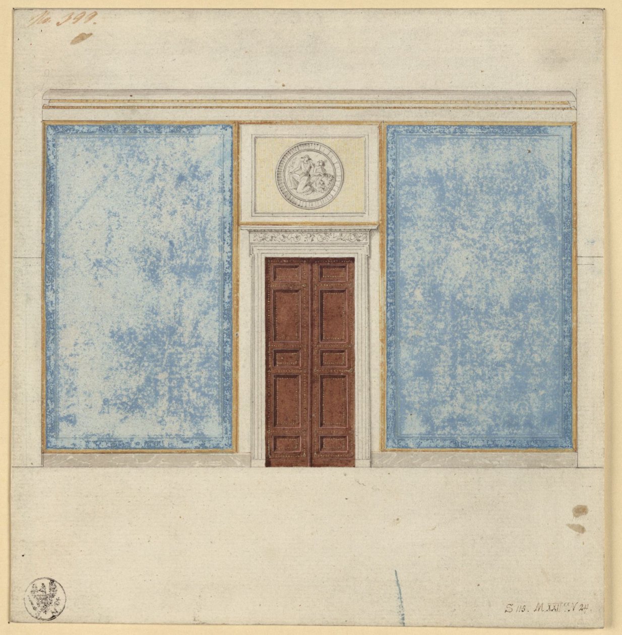 Berlin, Wilhelmstraße 102. Pałac księcia Albrechta Pruskiego, projekt salonu autorstwa Karl Friedrich Schinkel