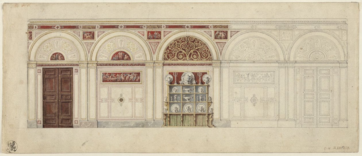 Berlin, Wilhelmstraße 102. Pałac księcia Albrechta Pruskiego, projekt jadalni autorstwa Karl Friedrich Schinkel