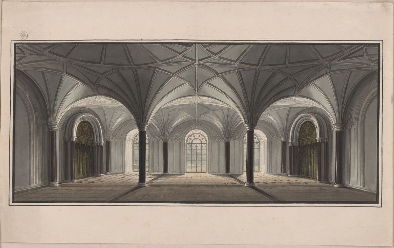 Berlin, Wilhelmstraße. Pałac Radziwiłłów (Radziwiłł). Projekt sali ogrodowej autorstwa Karl Friedrich Schinkel