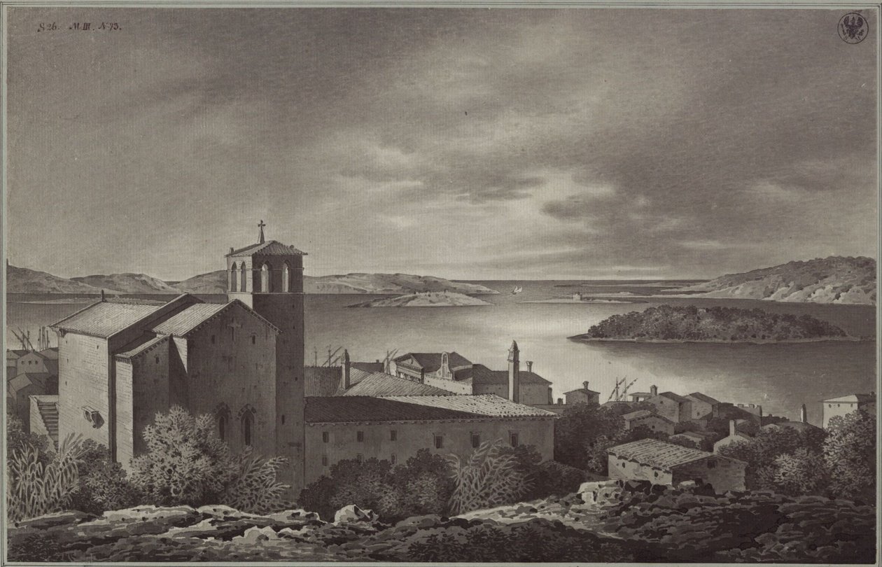 Widok na Polę i morze autorstwa Karl Friedrich Schinkel