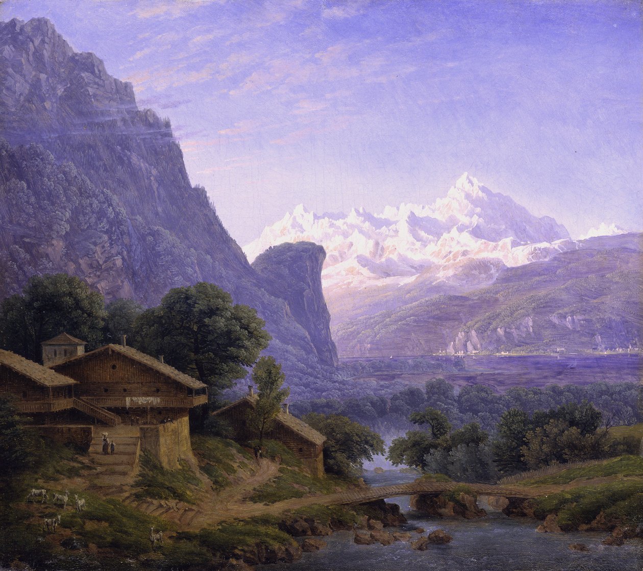 Widok na Mont Blanc autorstwa Karl Friedrich Schinkel