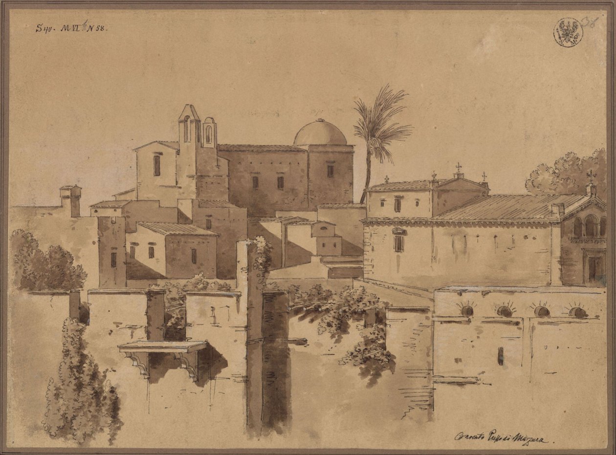„Convento presso di Mazara” - klasztor lub kościół w Marsali na Sycylii autorstwa Karl Friedrich Schinkel