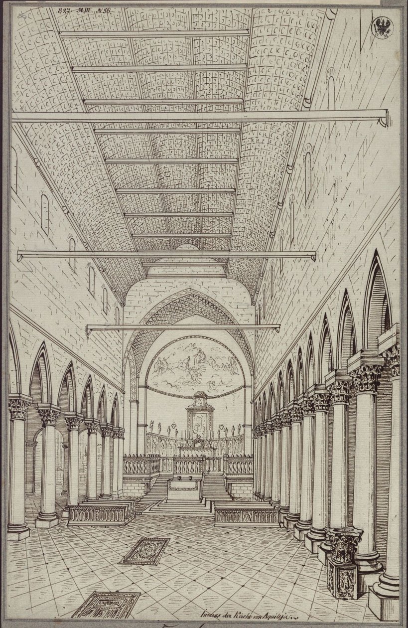 Wnętrze katedry w Akwilei autorstwa Karl Friedrich Schinkel