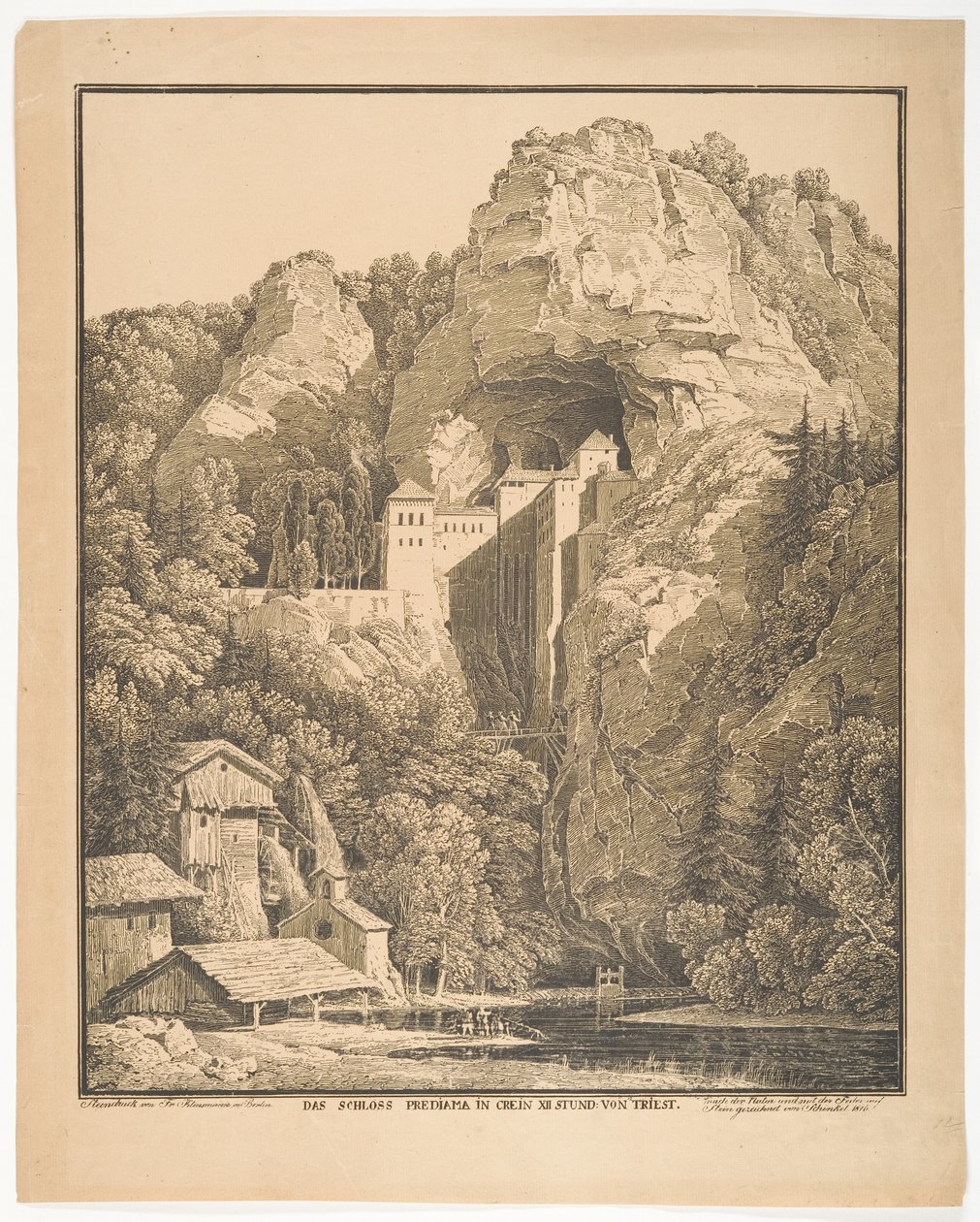 Zamek Prediama w Crein XII Stund: z Triestu autorstwa Karl Friedrich Schinkel