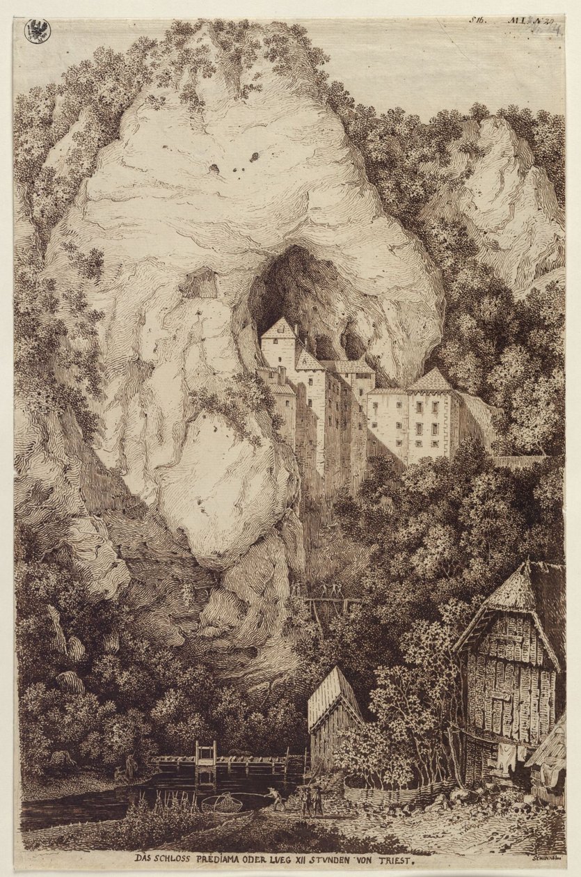 Zamek Predjama czyli Lueg, XII godzin od Triestu autorstwa Karl Friedrich Schinkel