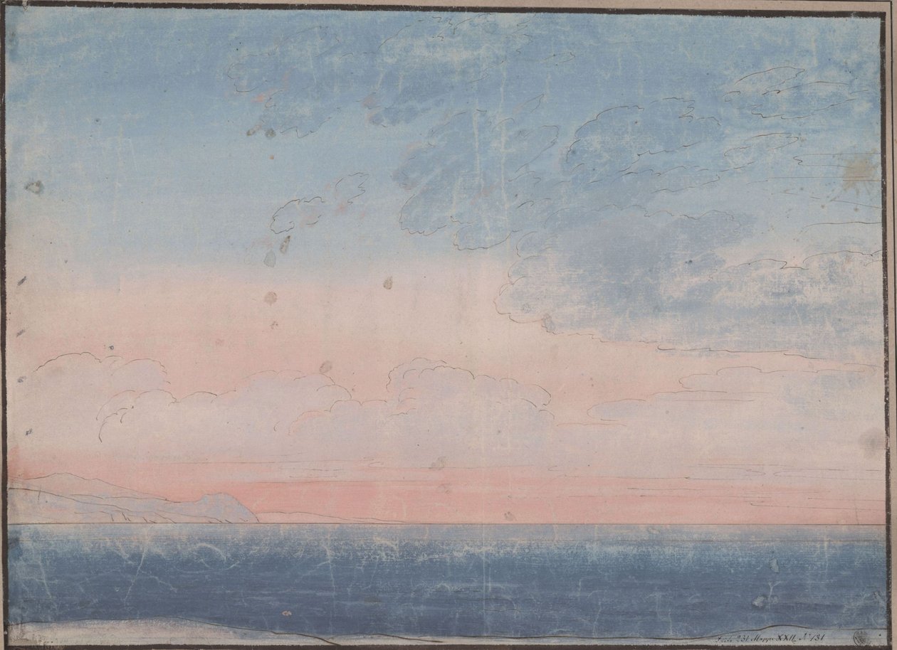 Dekoracja do ogólnego użytku. Południowy horyzont morski autorstwa Karl Friedrich Schinkel