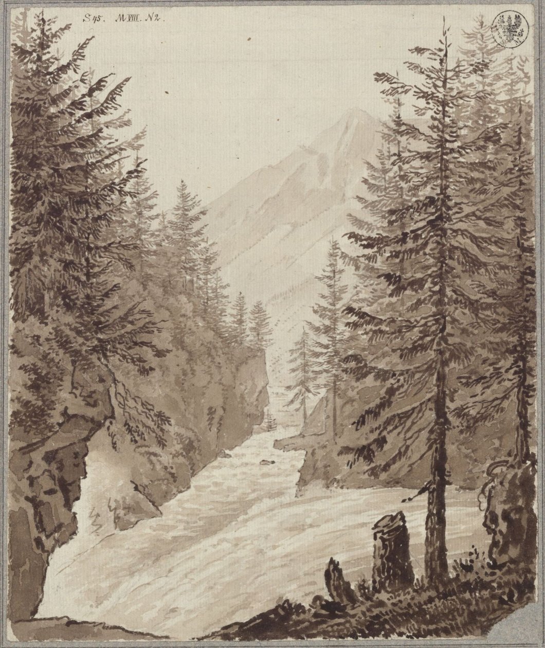 Przełęcz Klamm z potokiem Gasteiner Ache koło Lend w regionie Salzburga autorstwa Karl Friedrich Schinkel