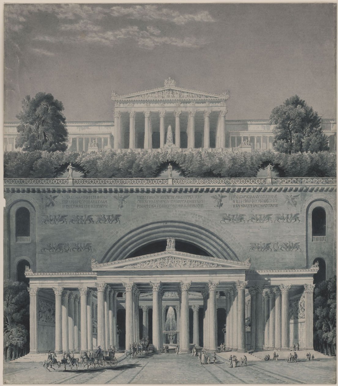 Rezydencja księcia. Wjazd do zamku autorstwa Karl Friedrich Schinkel
