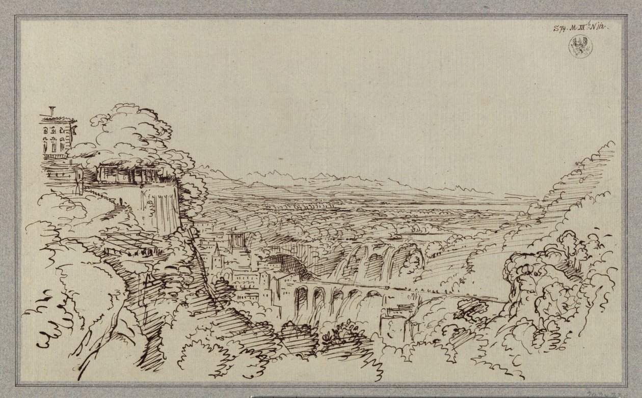 Miasto przypominające położenie Tivoli autorstwa Karl Friedrich Schinkel
