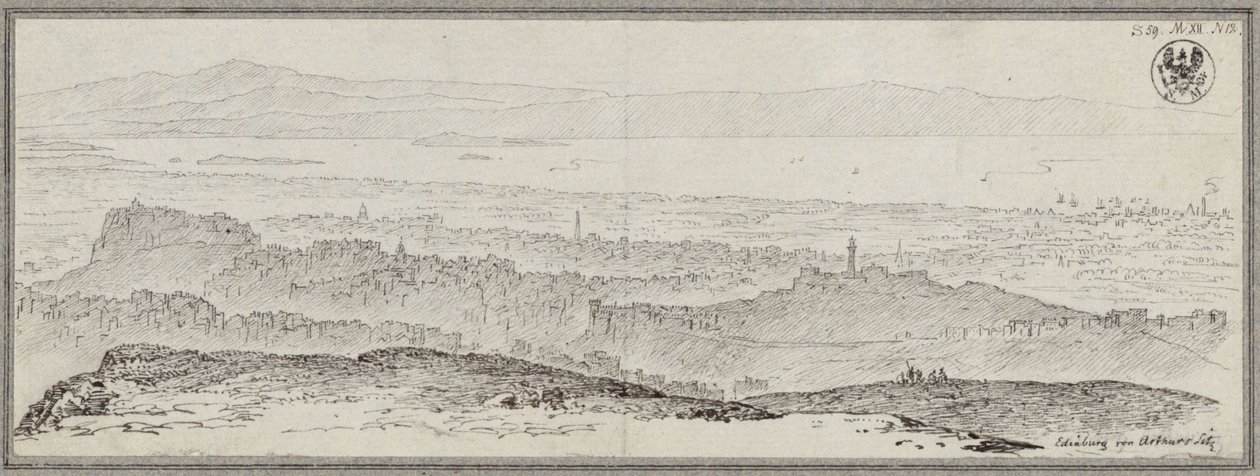 Panorama Edynburga autorstwa Karl Friedrich Schinkel
