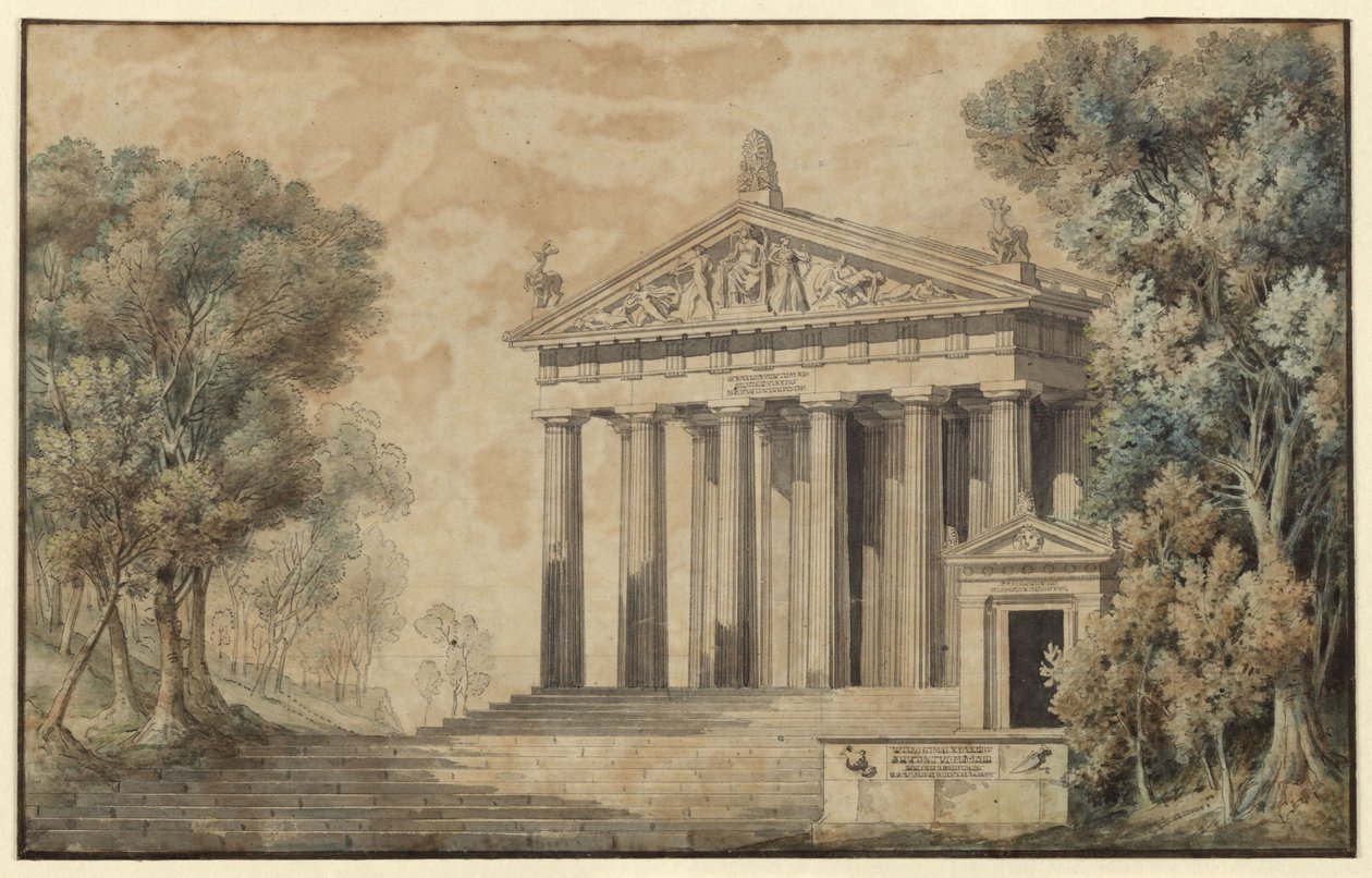 Ifigenia w Taurydzie. Dramat Johanna Wolfganga von Goethego. Projekt dekoracji. Świątynia Diany autorstwa Karl Friedrich Schinkel