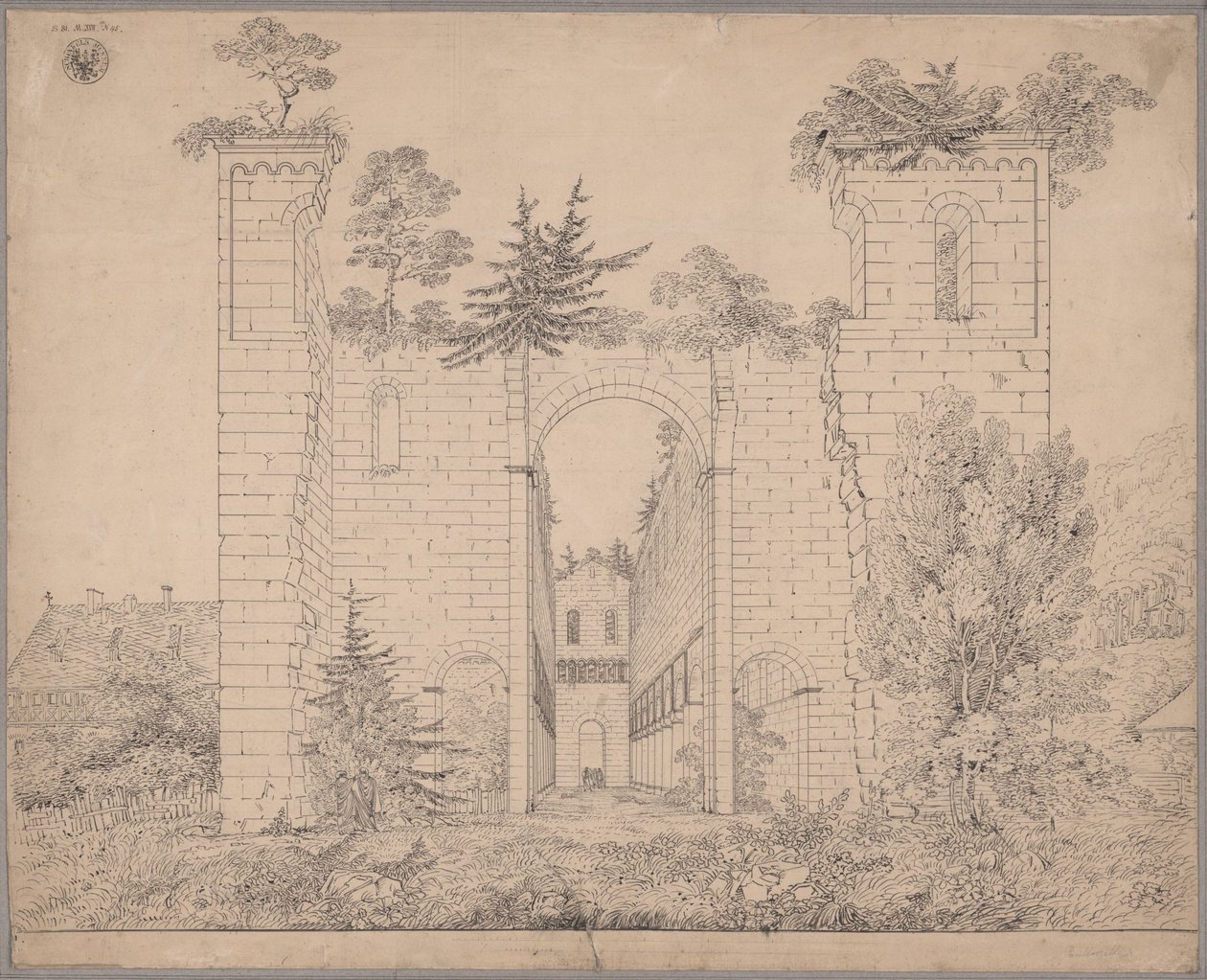 Ruiny klasztoru Paulinzella. Widok na nawę od wschodu autorstwa Karl Friedrich Schinkel