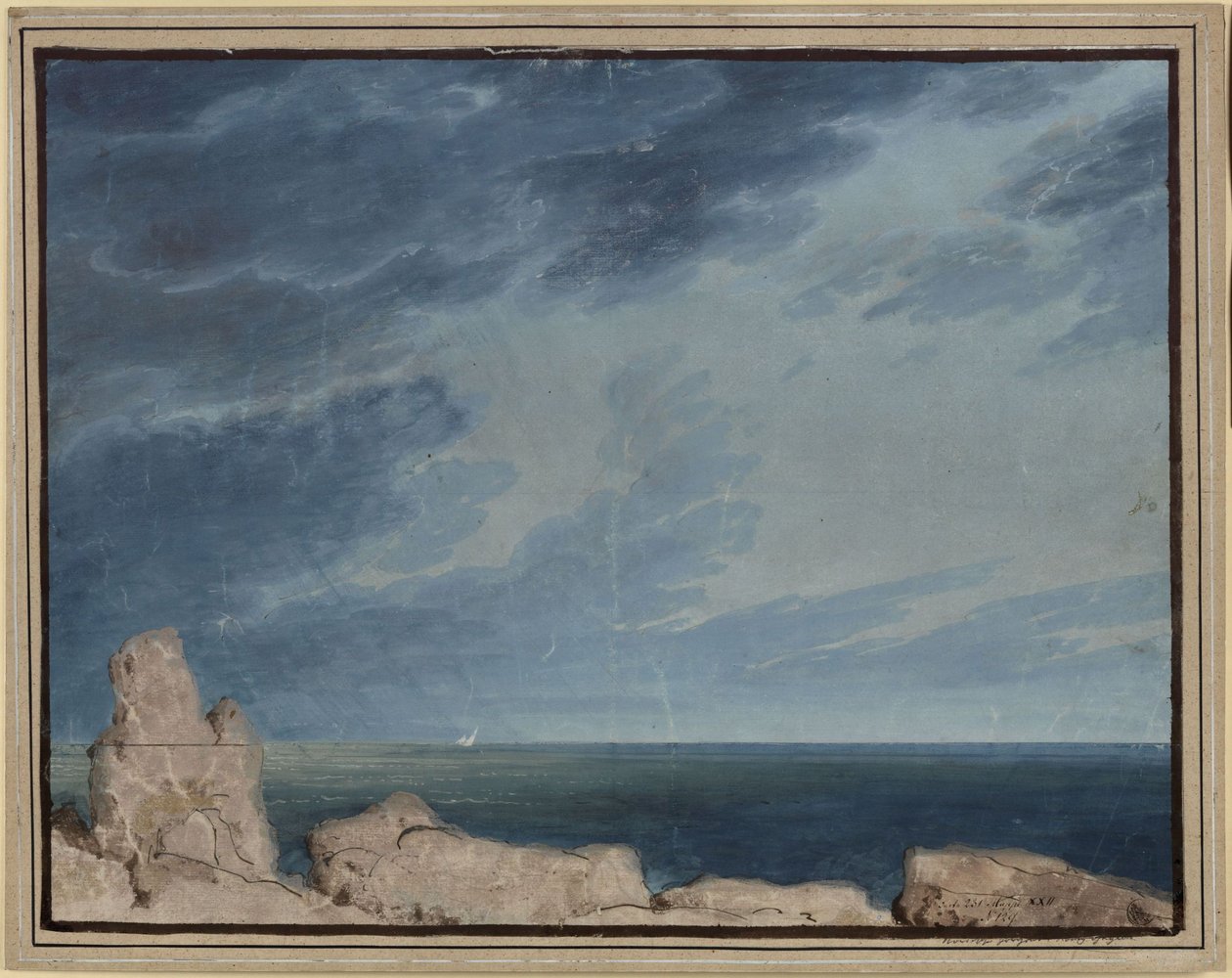 Król Yngurd. Tragedia autorstwa Adolfa Müllnera. Projekt drugiej scenografii. Północny horyzont morski autorstwa Karl Friedrich Schinkel