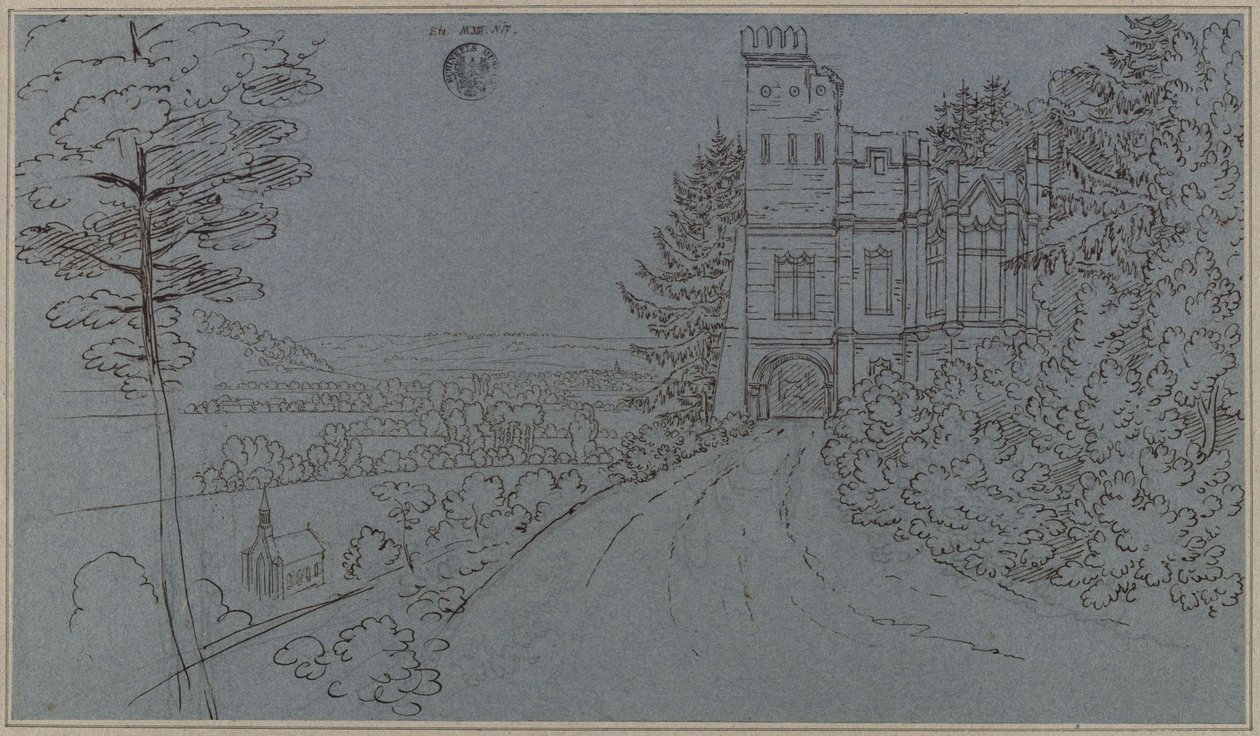Köstritz. Sztuczna ruina w parku pałacowym (?) autorstwa Karl Friedrich Schinkel