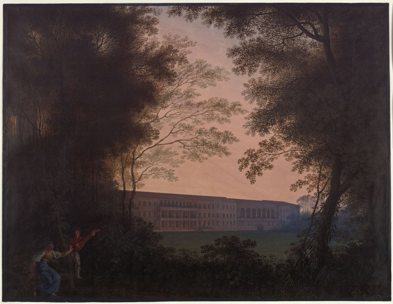 Köstritz. Pałac. Widok od strony ogrodu autorstwa Karl Friedrich Schinkel