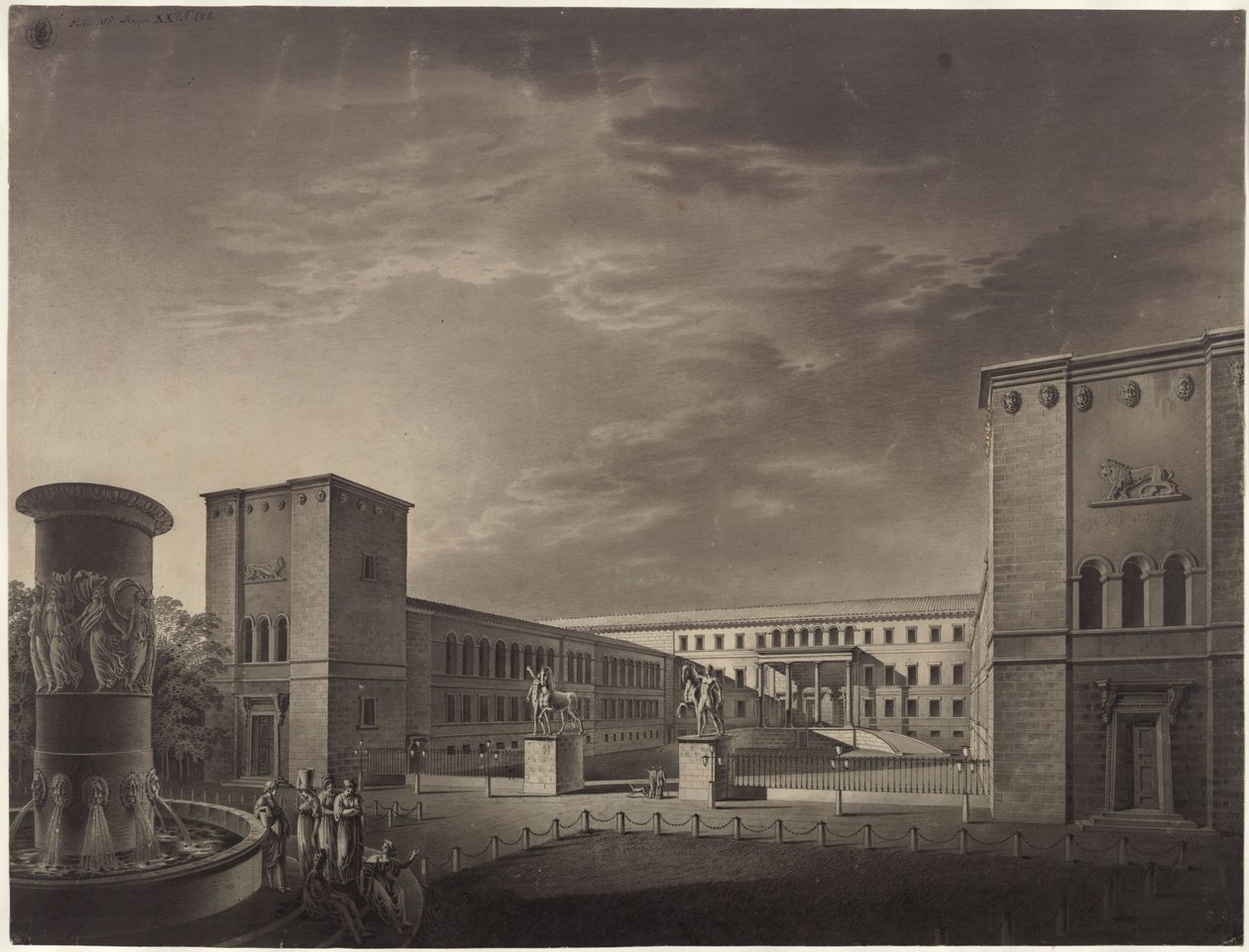 Köstritz. Zamek. Widok od strony dziedzińca autorstwa Karl Friedrich Schinkel
