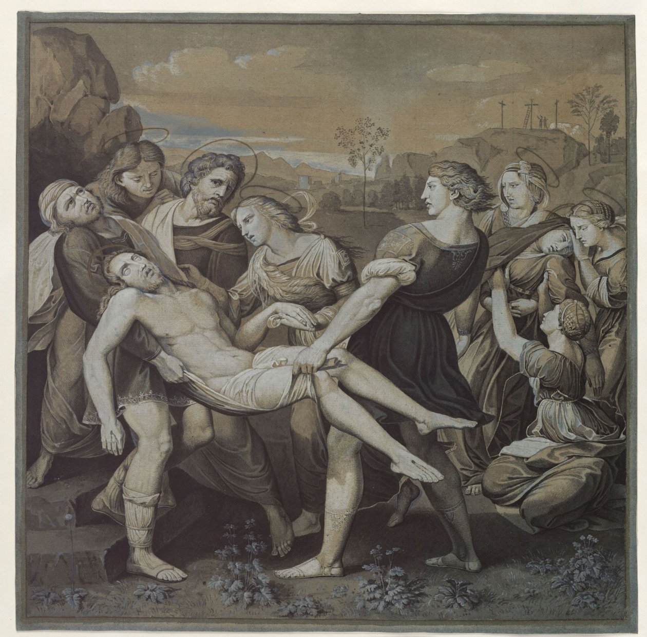 Kopia obrazu Rafaela „Niesienie zmarłego” autorstwa Karl Friedrich Schinkel