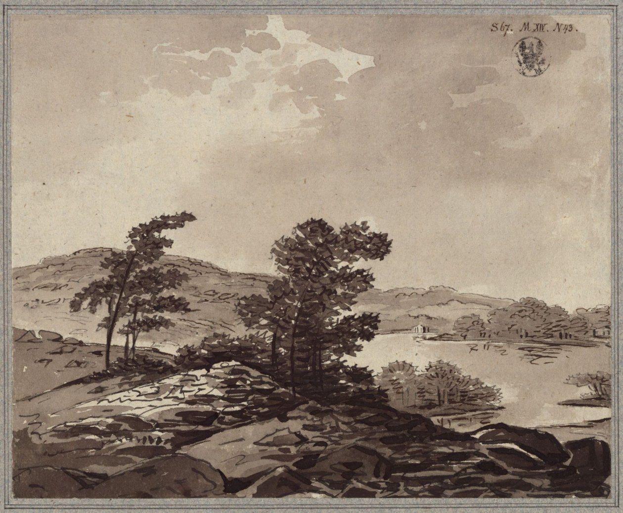Pejzaż z jeziorem autorstwa Karl Friedrich Schinkel