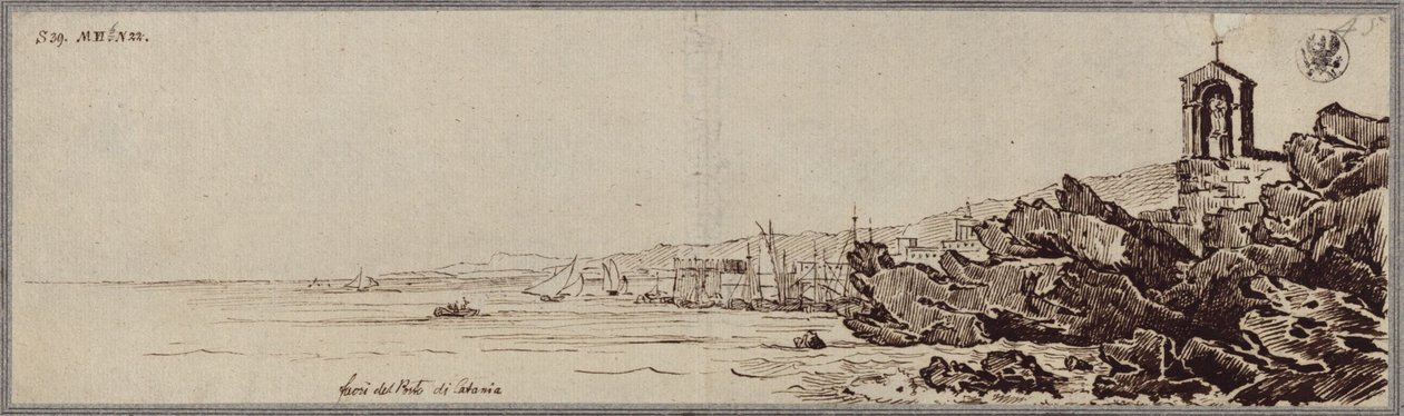 „Masy lawy w porcie w Katanii” autorstwa Karl Friedrich Schinkel