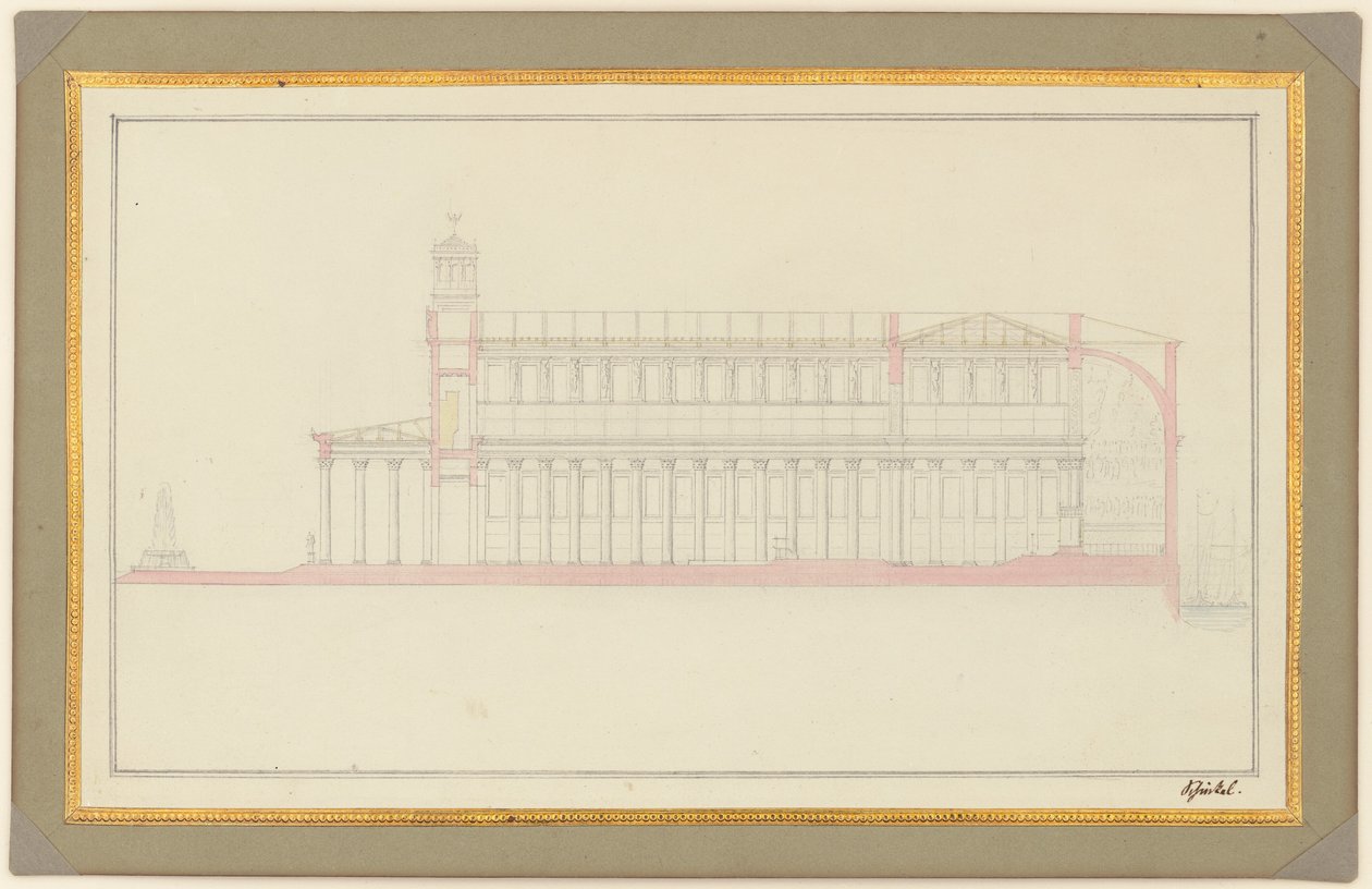 Przekrój podłużny katedry berlińskiej autorstwa Karl Friedrich Schinkel