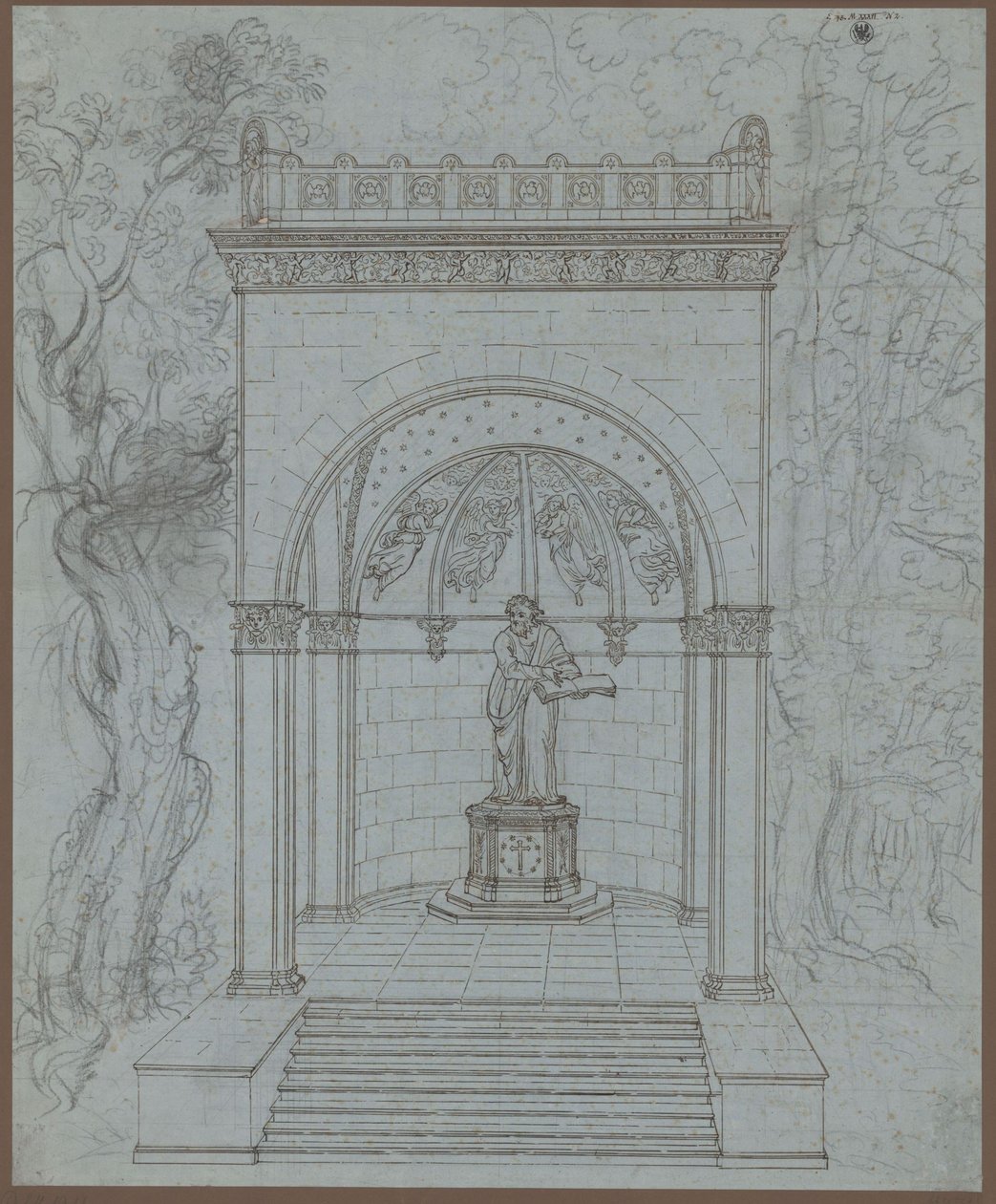 Mansfeld. Projekt pomnika Lutra autorstwa Karl Friedrich Schinkel