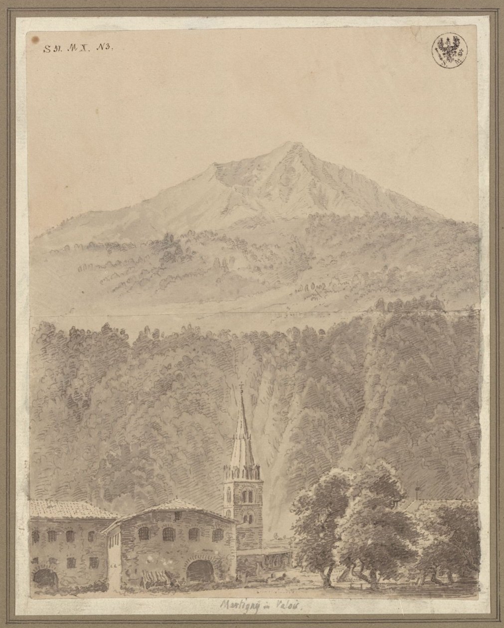 Martigny w szwajcarskim kantonie Valais autorstwa Karl Friedrich Schinkel