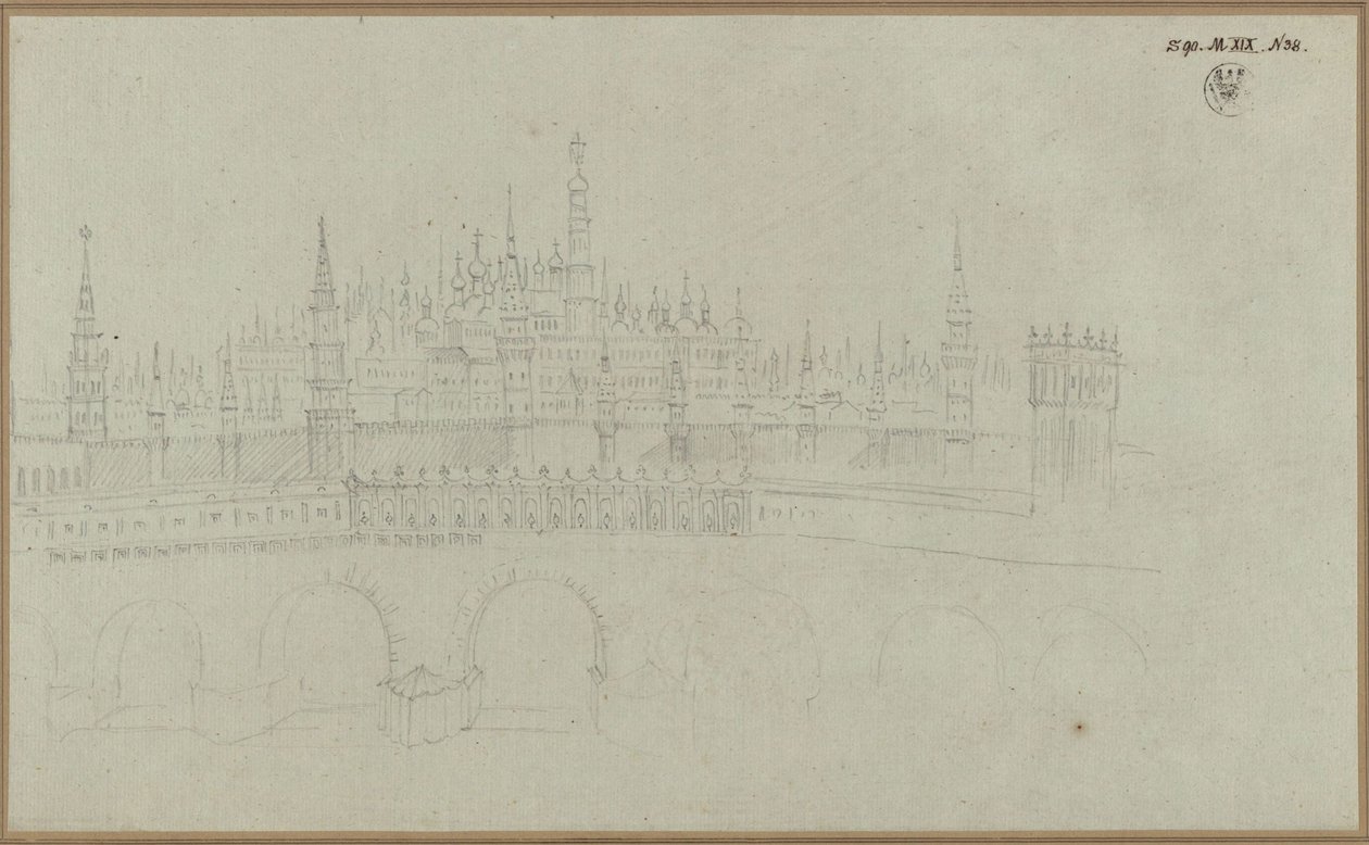 Moskwa. Widok na Kreml autorstwa Karl Friedrich Schinkel