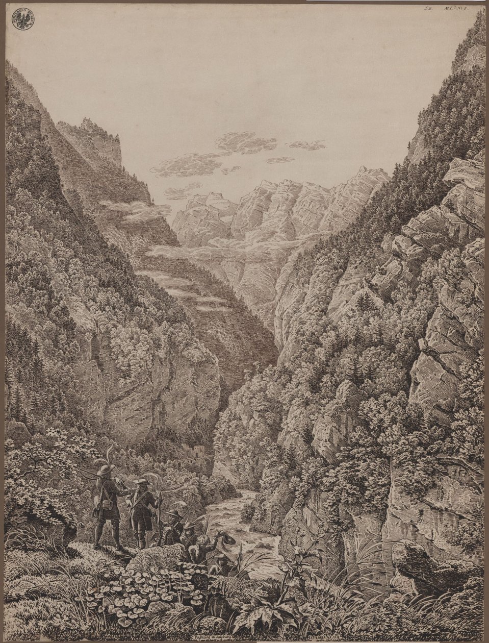 Przełęcz Lueg koło Salzburga autorstwa Karl Friedrich Schinkel