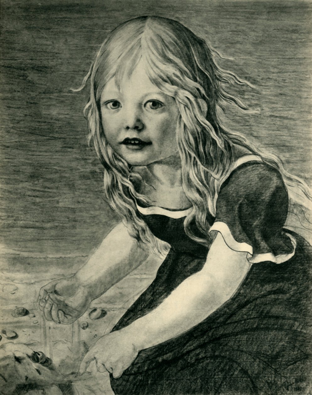 Portret córki artystki Marie na wybrzeżu, 1816, 1943. autorstwa Karl Friedrich Schinkel