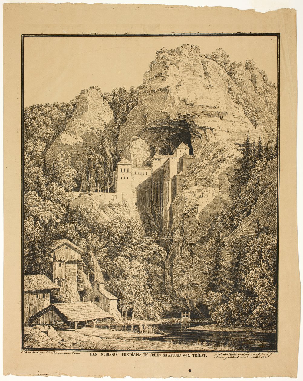 Zamek Predjama i Krein, dwanaście godzin od Triestu autorstwa Karl Friedrich Schinkel