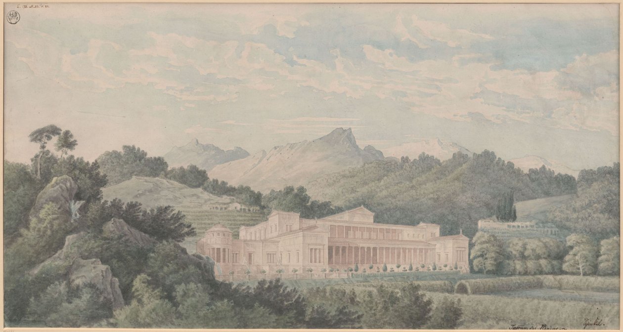 Rekonstrukcja willi Tusca według Pliniusza. Widok autorstwa Karl Friedrich Schinkel