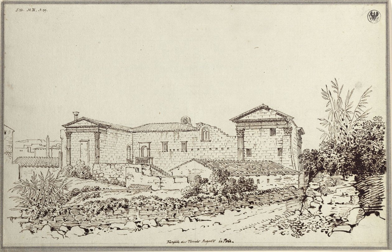 „Tylna strona Świątyni Augusta w Poli” autorstwa Karl Friedrich Schinkel