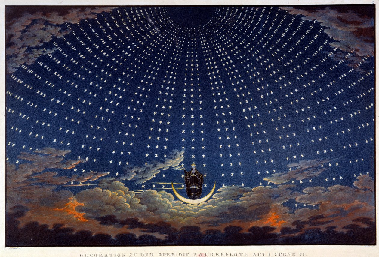 Scenografia do opery „Zaczarowany flet” Wolfganga Amadeusza Mozarta, zrealizował Karl Schinkel (1781-1841) autorstwa Karl Friedrich Schinkel